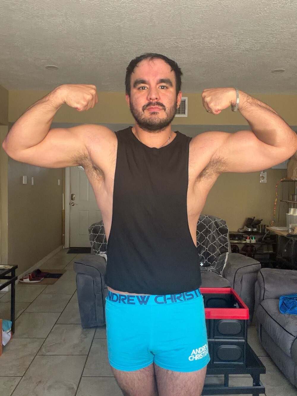 Andrew Christian Black Side-Cut Deep Armhole Tank Top